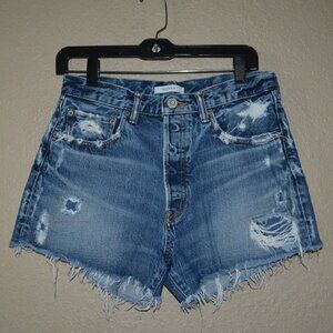 $315 Sz S 27 28 Moussy Ripped Destroyed Denim Cut Off Shorts